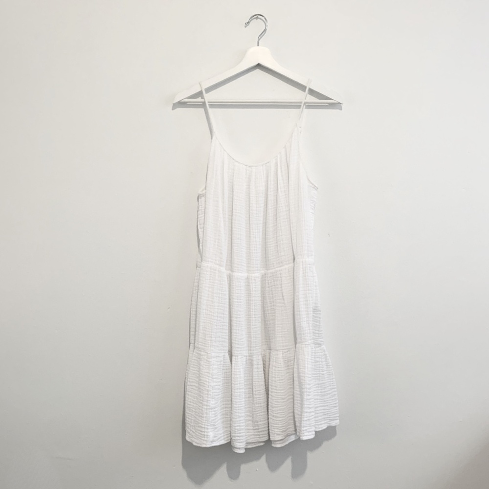 H&M Pretty Boho Woman's Sun Dress Coverup Summer Island Beach Wear White Large